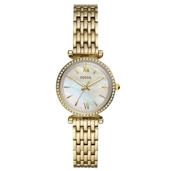 Fossil Round White Mother Of Pearl Women Watch Es4735