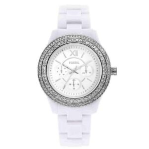 Fossil Round White Women Watch Es5151