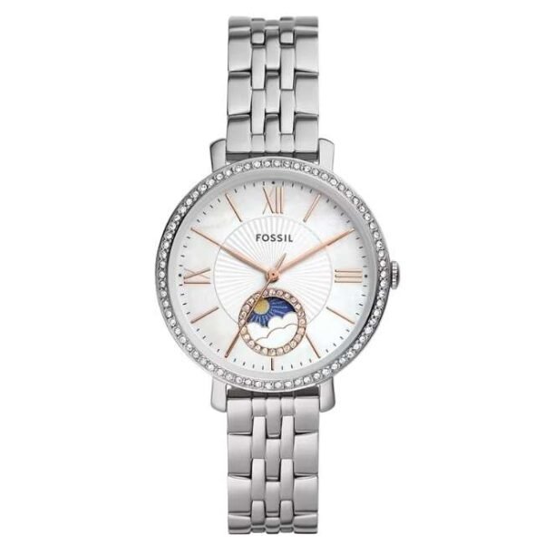 Fossil Round White Mother Of Pearl Women Watch Es5164