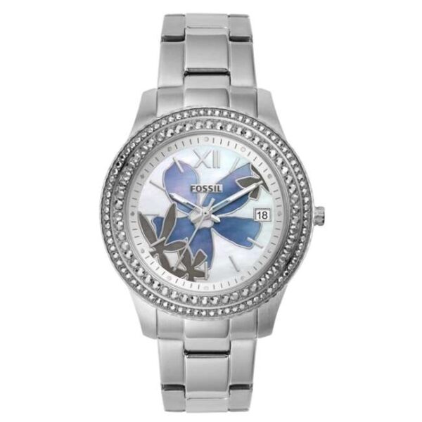 Fossil Round Mother Of Pearl, White Women Watch Es5191