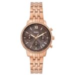 Fossil Round Brown, Mother Of Pearl Women Watch Es5218