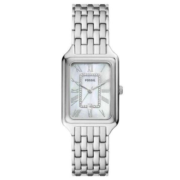 Fossil Rect/North-South White Mother Of Pearl Women Watch Es5306