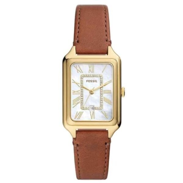 Fossil Rect/North-South White Mother Of Pearl Women Watch Es5307