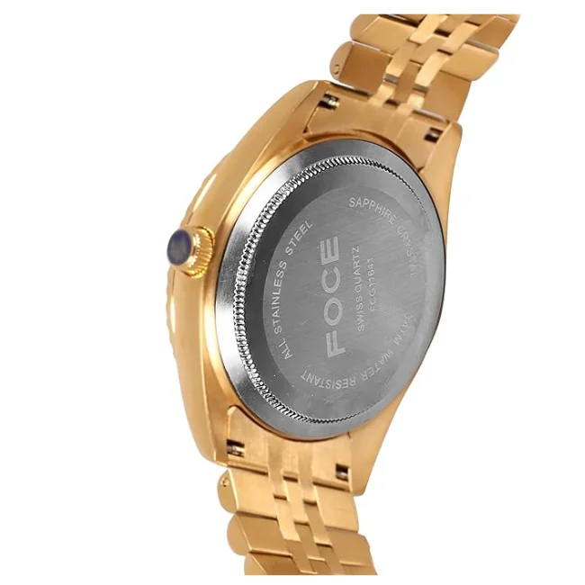 FOCE Multifunction White Dial Metal Belt Watch For Men-FC11641GG1