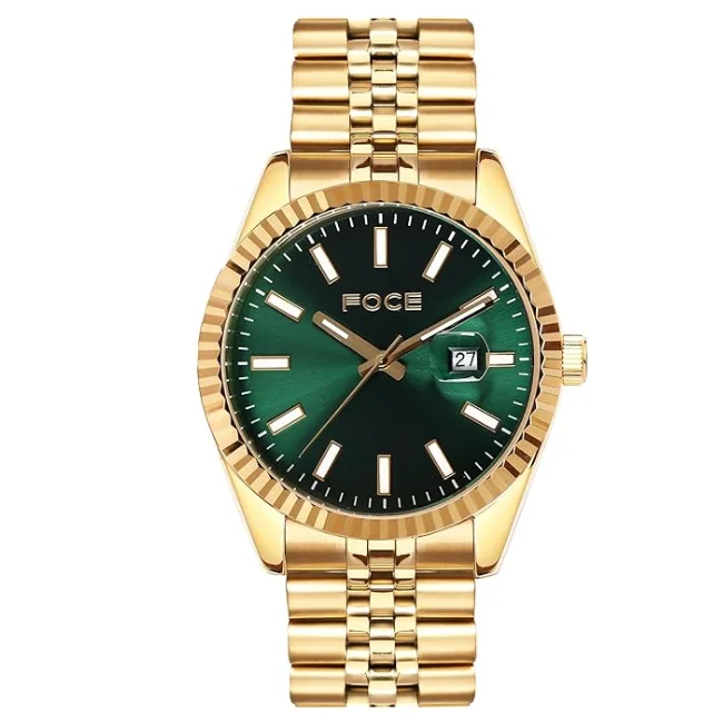FOCE Multifunction Green Dial Metal Belt Watch For Men-FC11641GG2