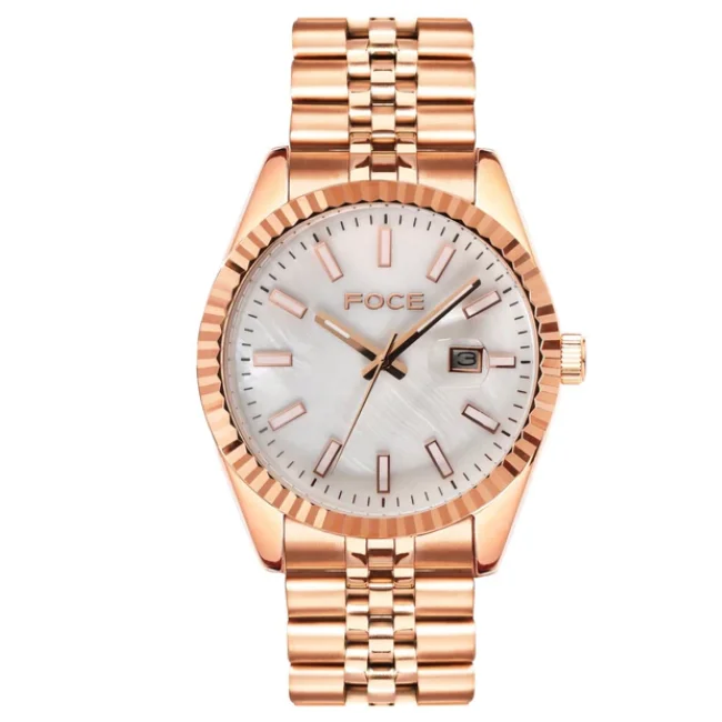 FOCE Multifunction White Dial Metal Belt Watch For Men-FC11641GRG1
