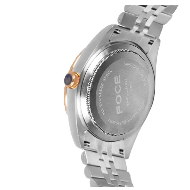 FOCE Multifunction White Dial Metal Belt Watch For Men-FC11641GRT5