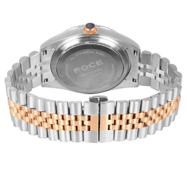 FOCE Multifunction White Dial Metal Belt Watch For Men-FC11641GRT5