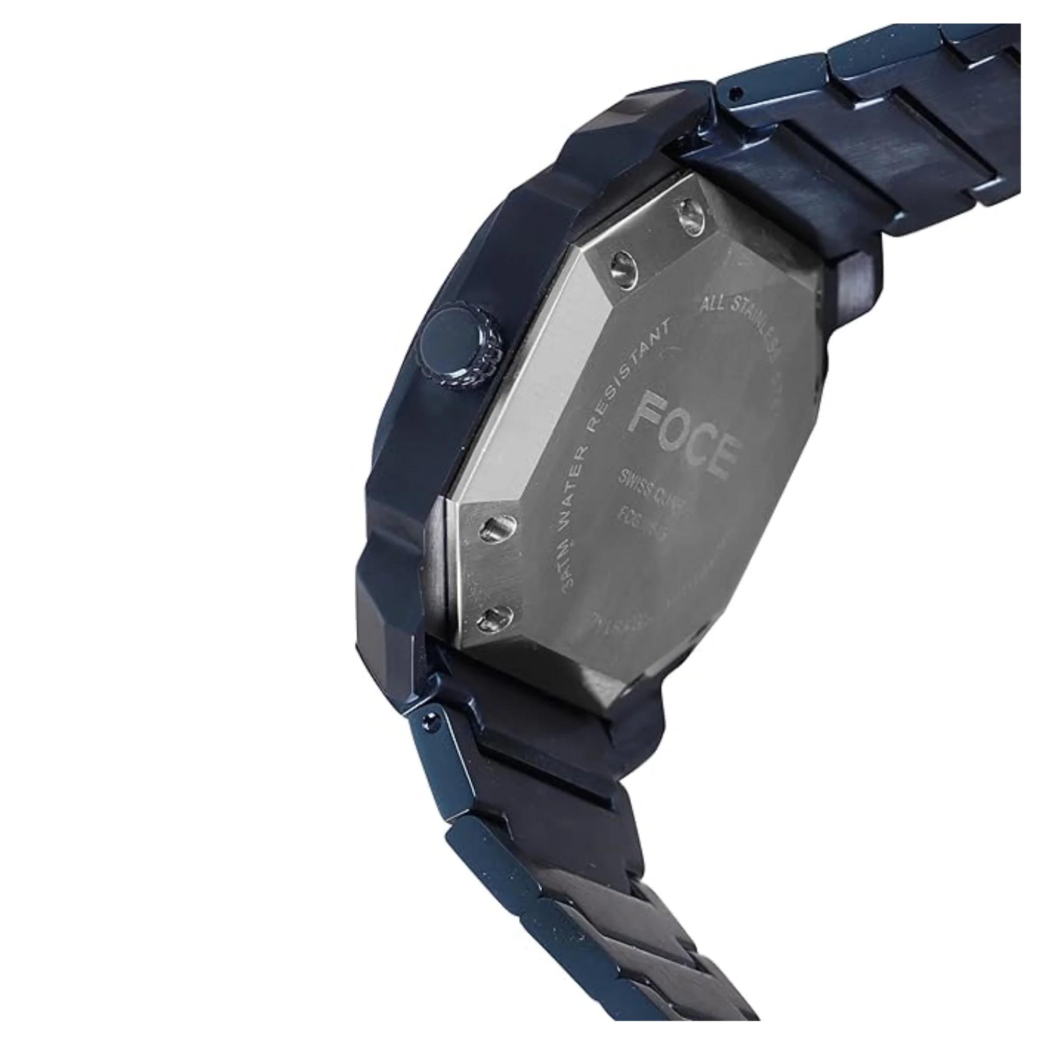 FOCE Multifunction Blue Dial Metal Belt Watch For Men- FC11645GBL4
