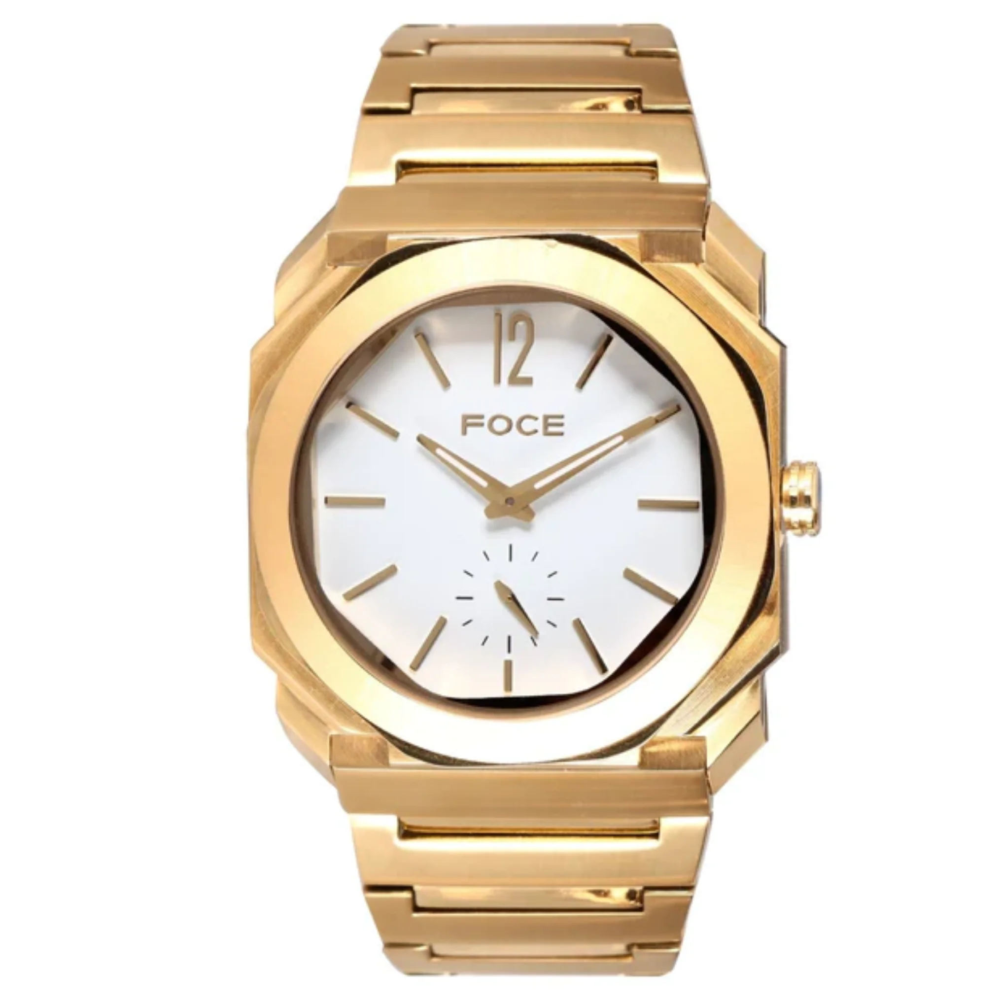 FOCE Multifunction White Dial Metal Belt Watch For Men-FC11645GG1