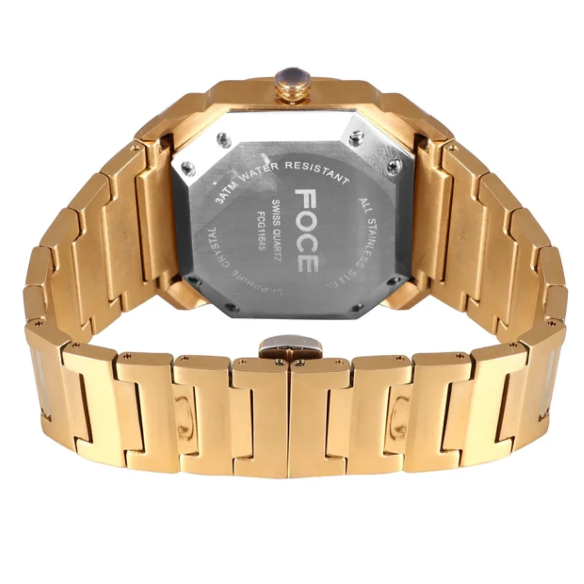 FOCE Multifunction White Dial Metal Belt Watch For Men-FC11645GG1
