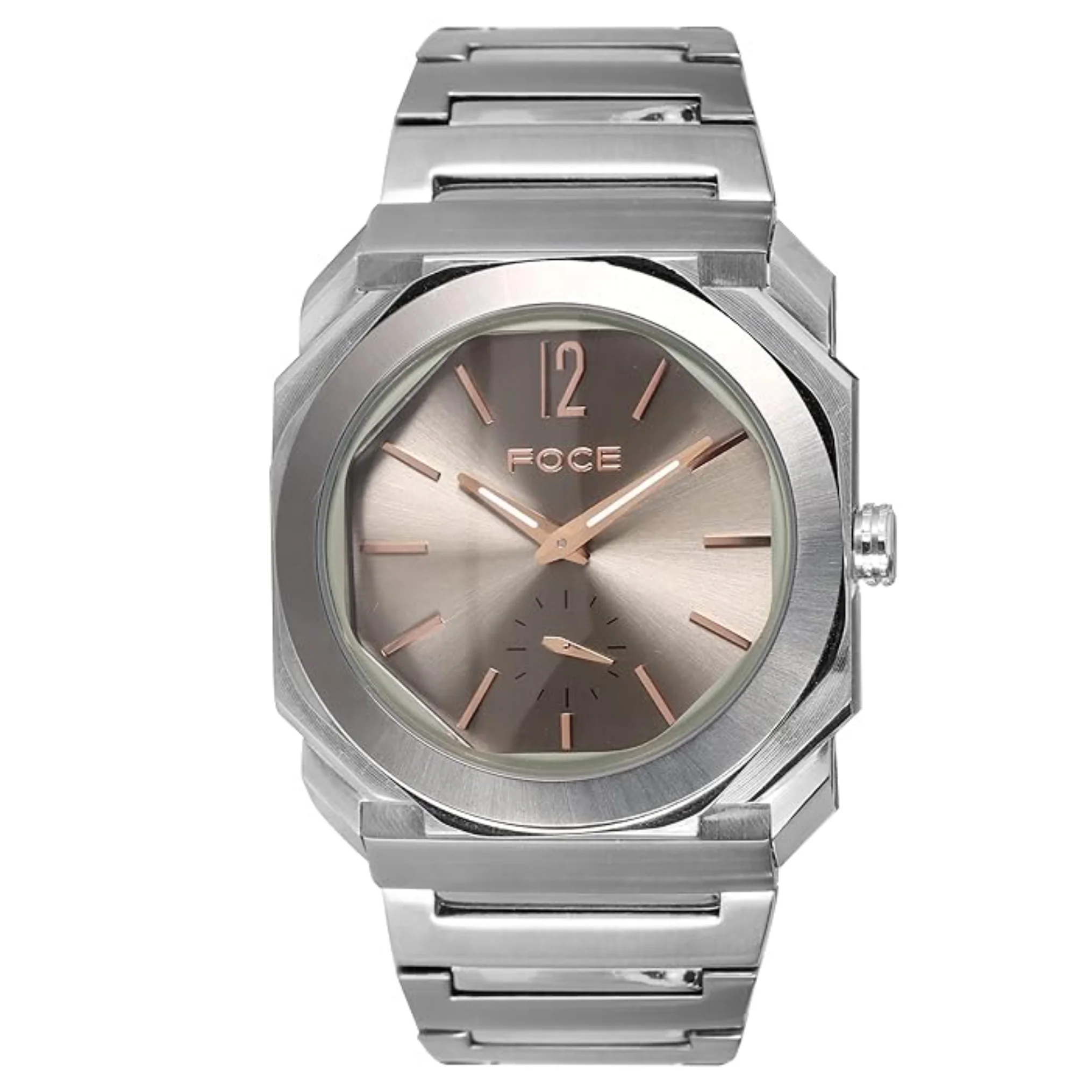 FOCE Multifunction Grey Dial Metal Belt Watch For Men-FC11645GGR3