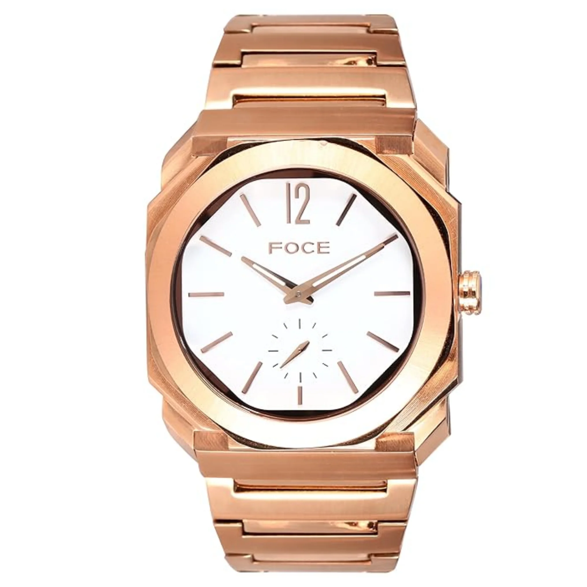 FOCE Multifunction White Dial Metal Belt Watch For Men-FC11645GRG1
