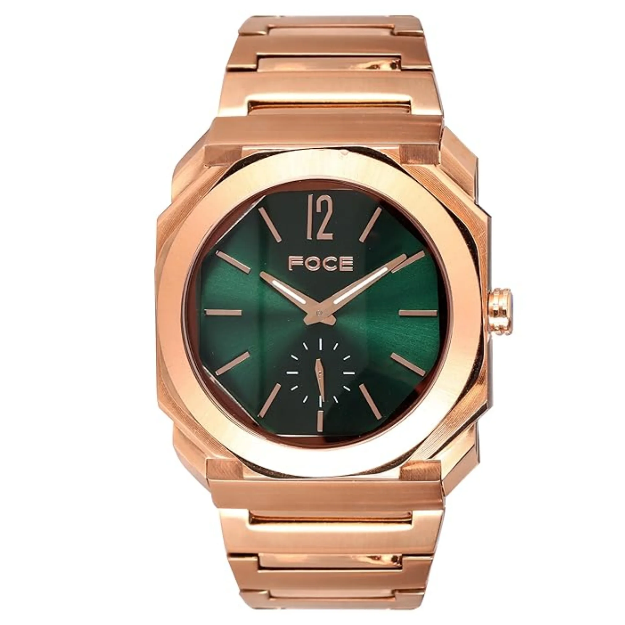 FOCE Multifunction Green Dial Metal Belt Watch For Men-FC11645GRG2