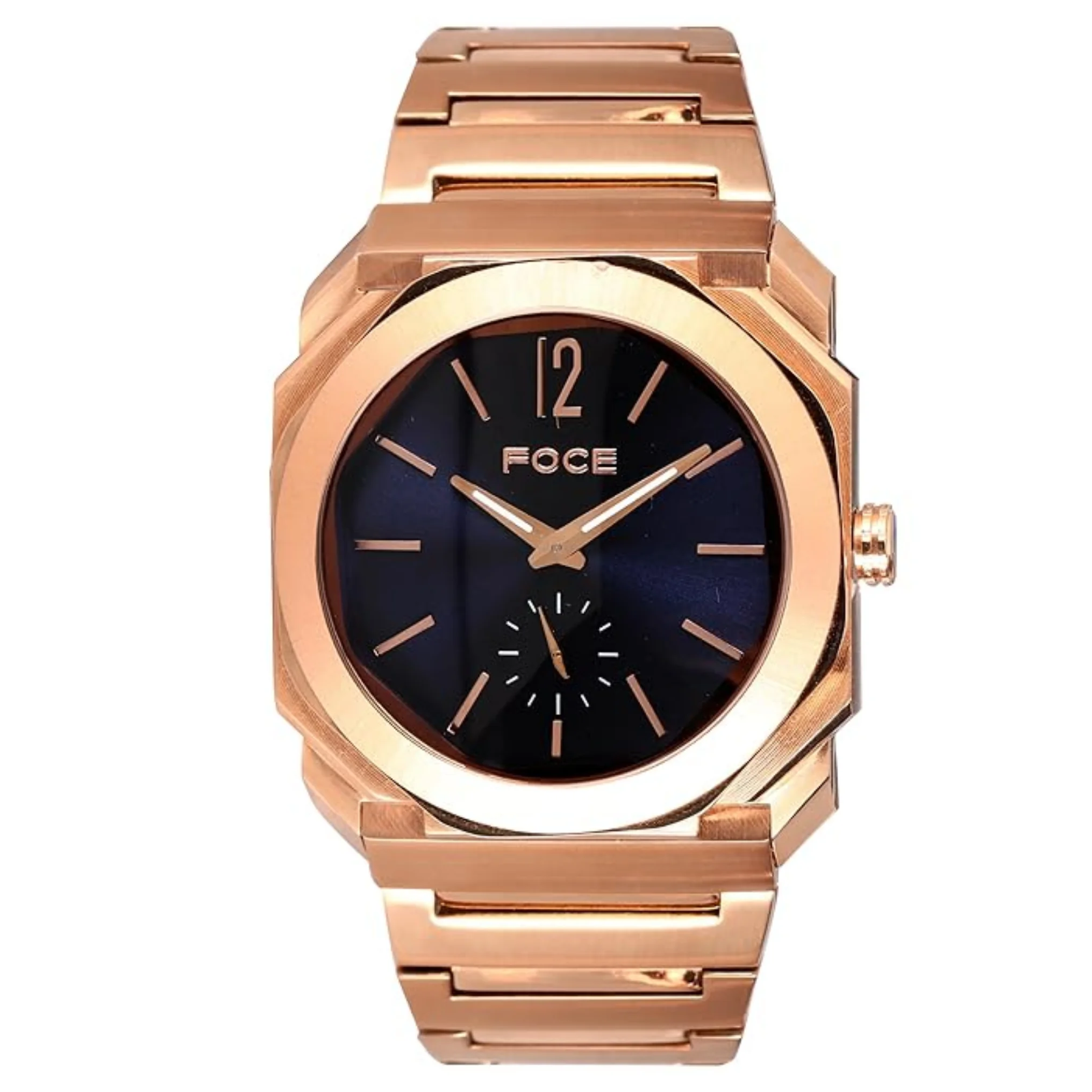 FOCE Multifunction Blue Dial Metal Belt Watch For Men-FC11645GRG4