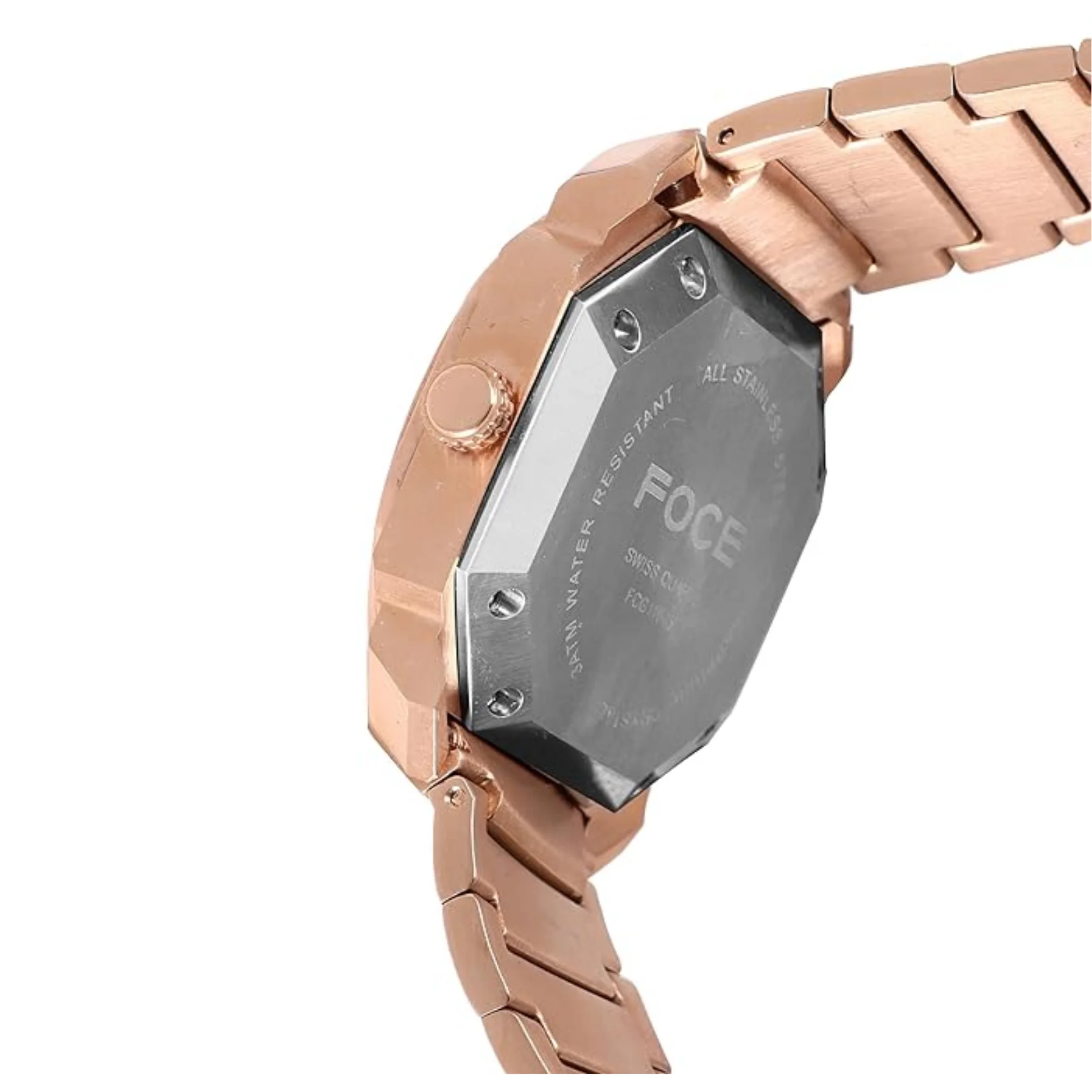 FOCE Multifunction Blue Dial Metal Belt Watch For Men-FC11645GRG4
