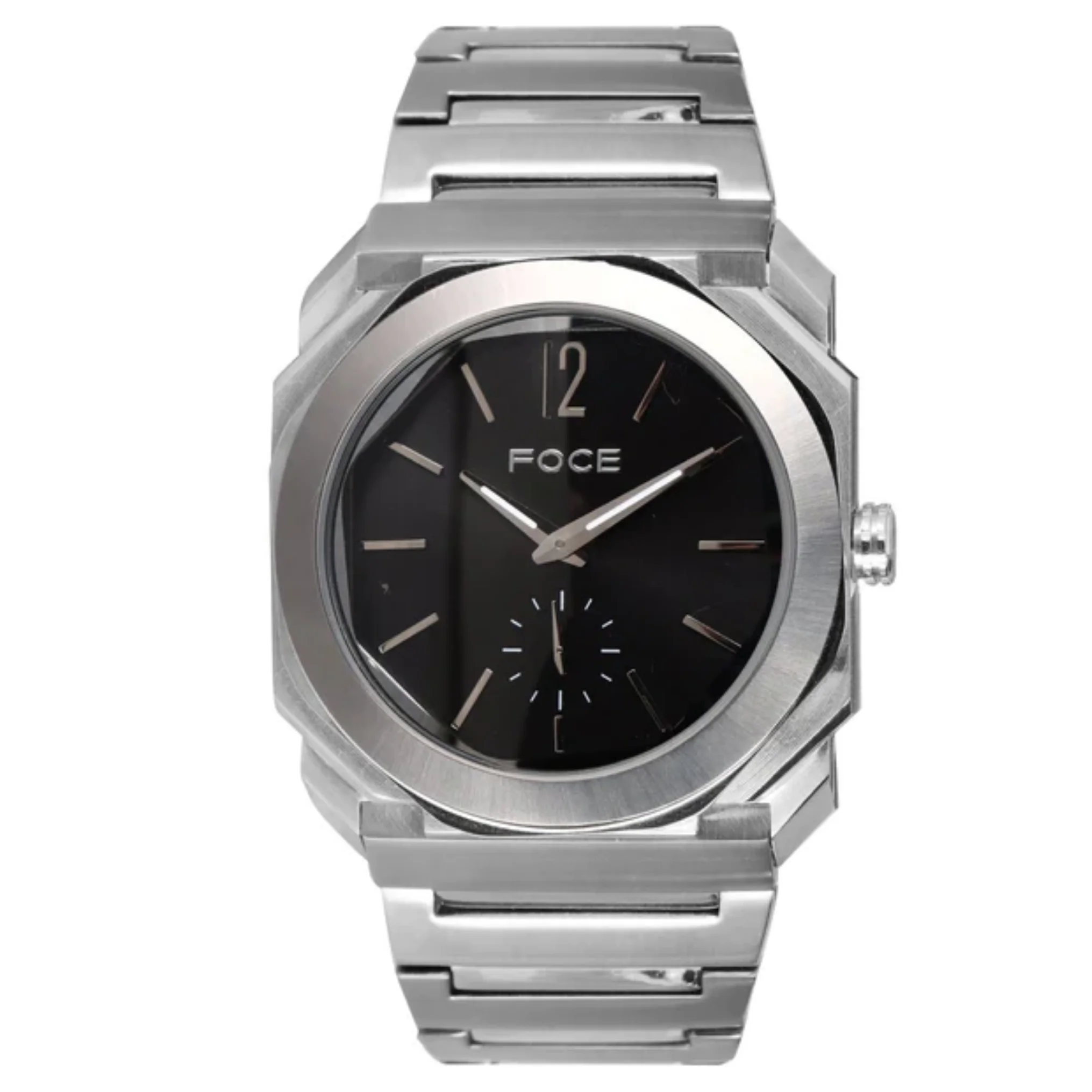 FOCE Multifunction Black Dial Metal Belt Watch For Men-FC11645GST8