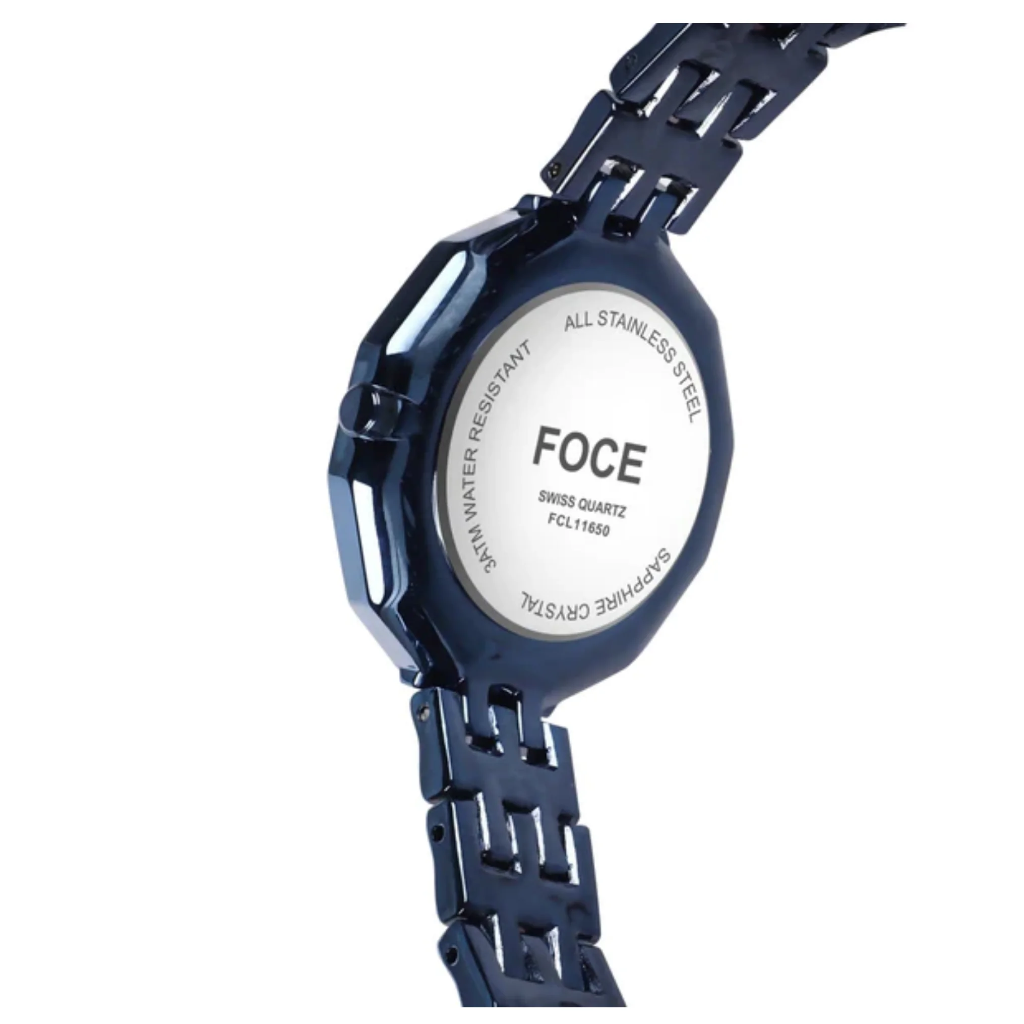 FOCE Analog Blue Dial Metal Belt Watch For Women-FC11650LBL4