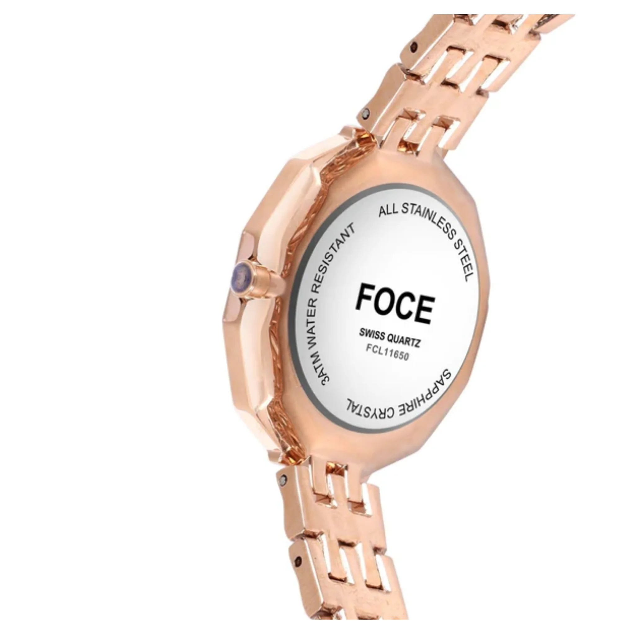 FOCE Analog Green Dial Metal Belt Watch For Women-FC11650LRG2