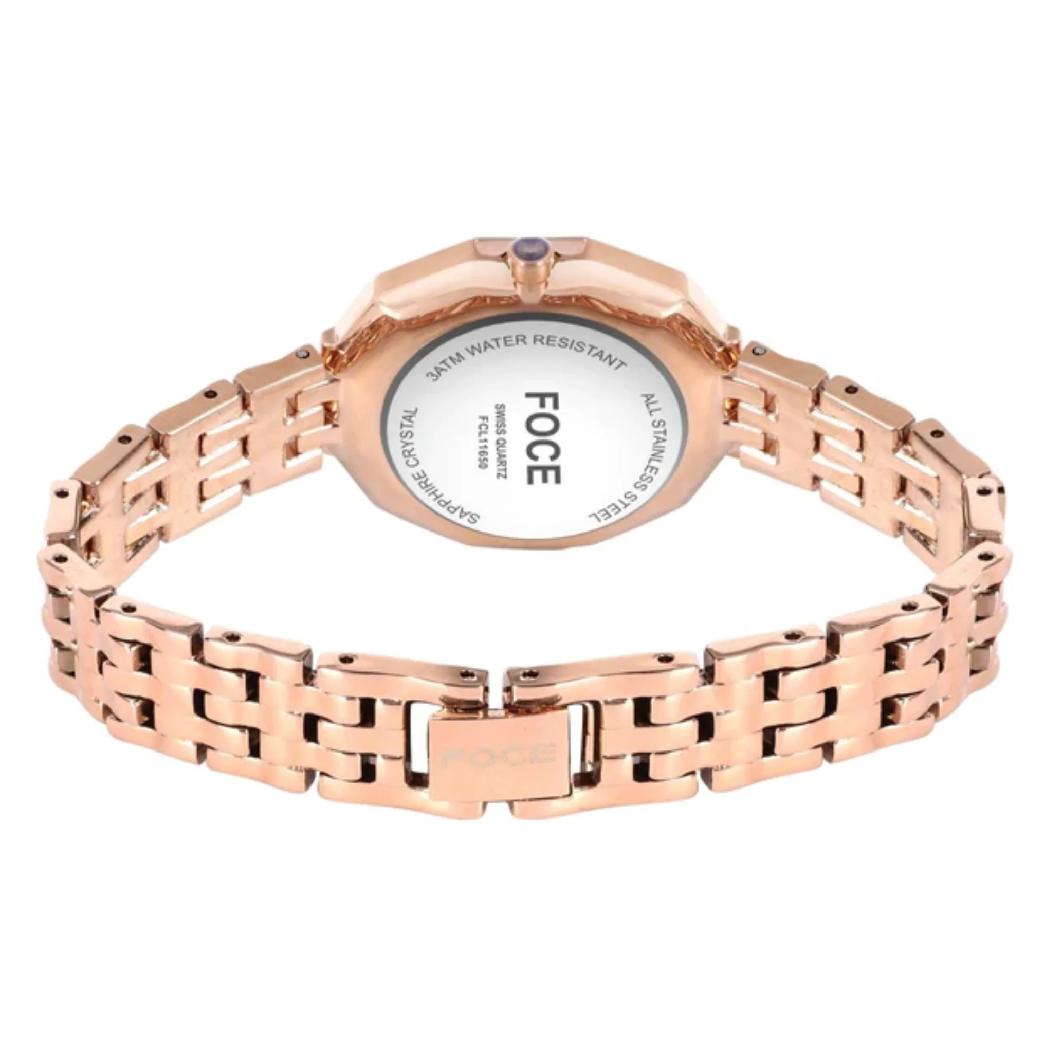 FOCE Analog Green Dial Metal Belt Watch For Women-FC11650LRG2