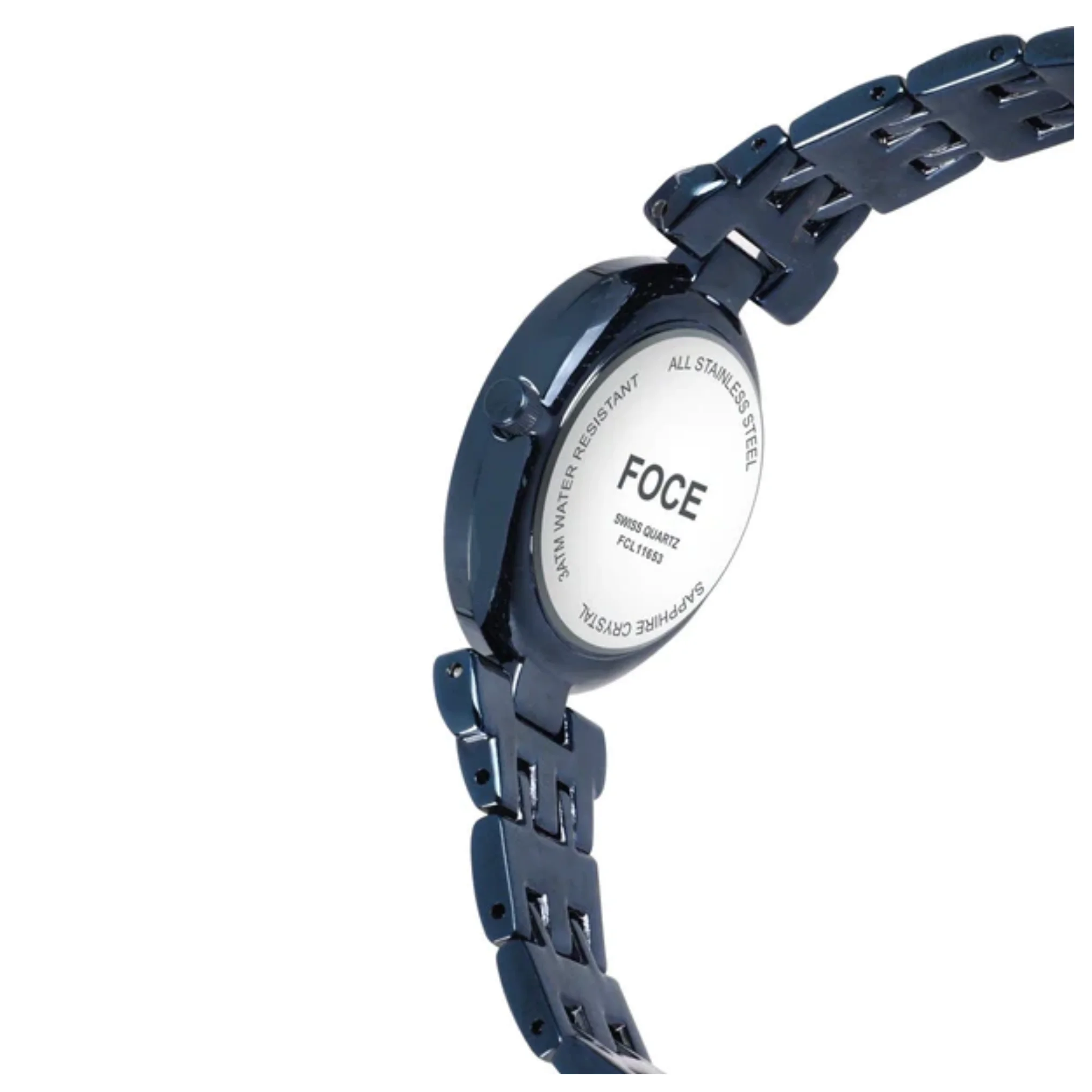 FOCE Multifunction Blue Dial Metal Belt Watch For Women-FC11653LBL4