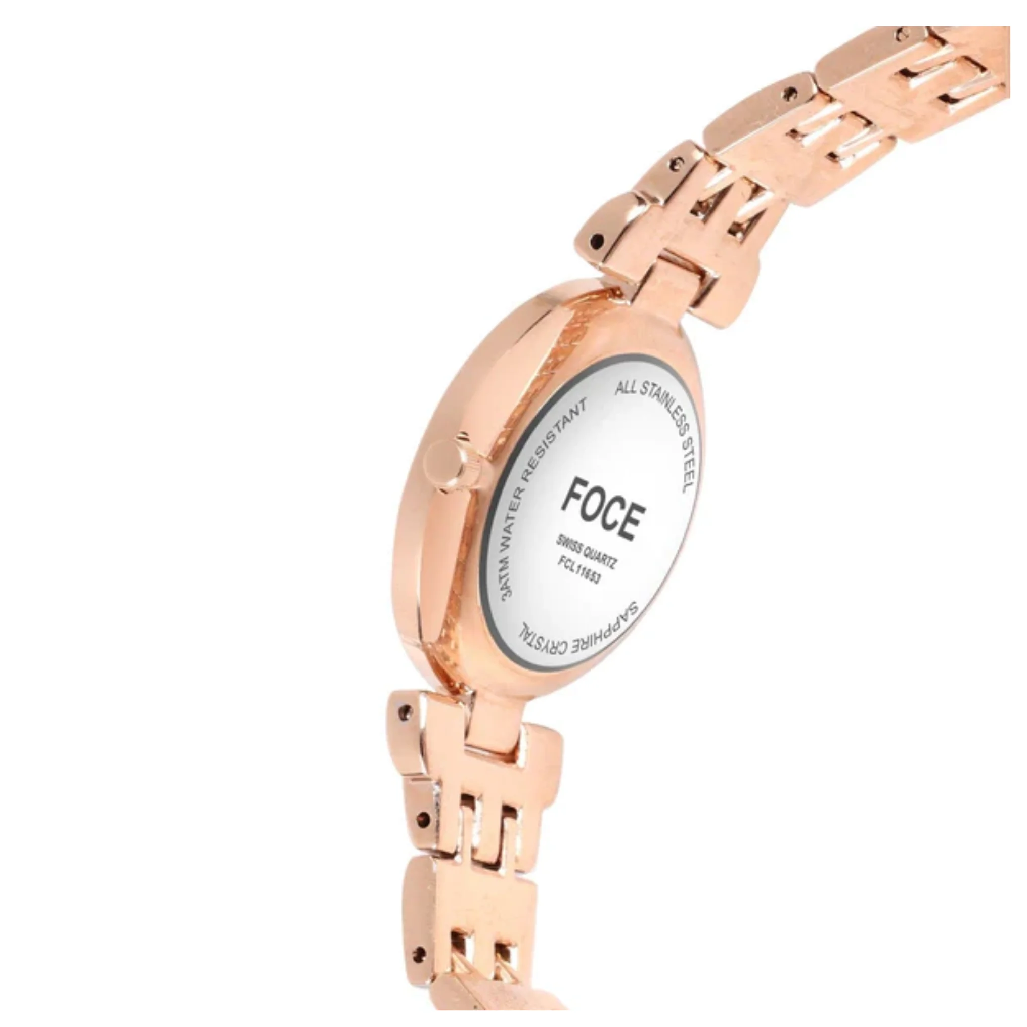 FOCE Multifunction Green Dial Metal Belt Watch For Women-FC11653LRG2