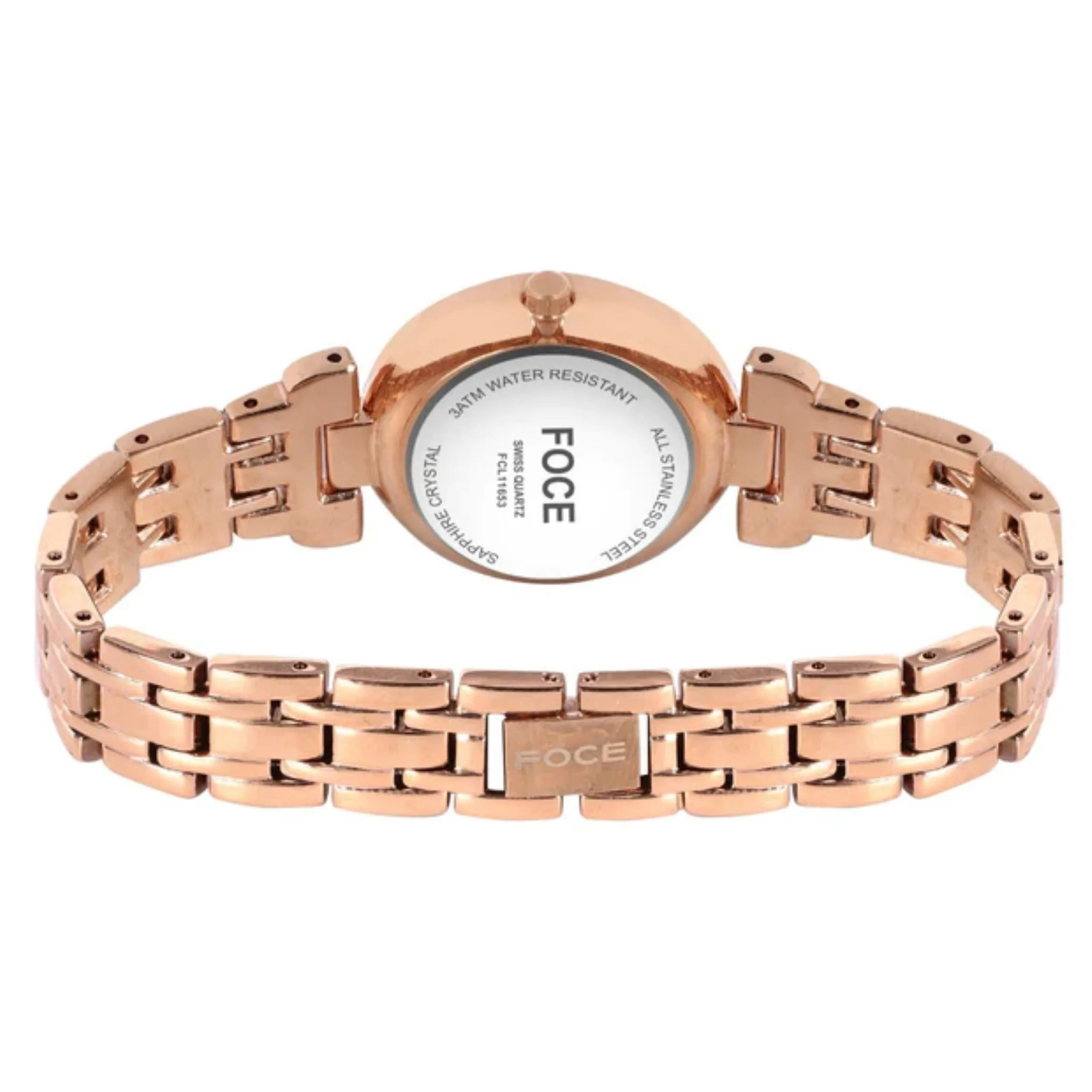 FOCE Multifunction Green Dial Metal Belt Watch For Women-FC11653LRG2