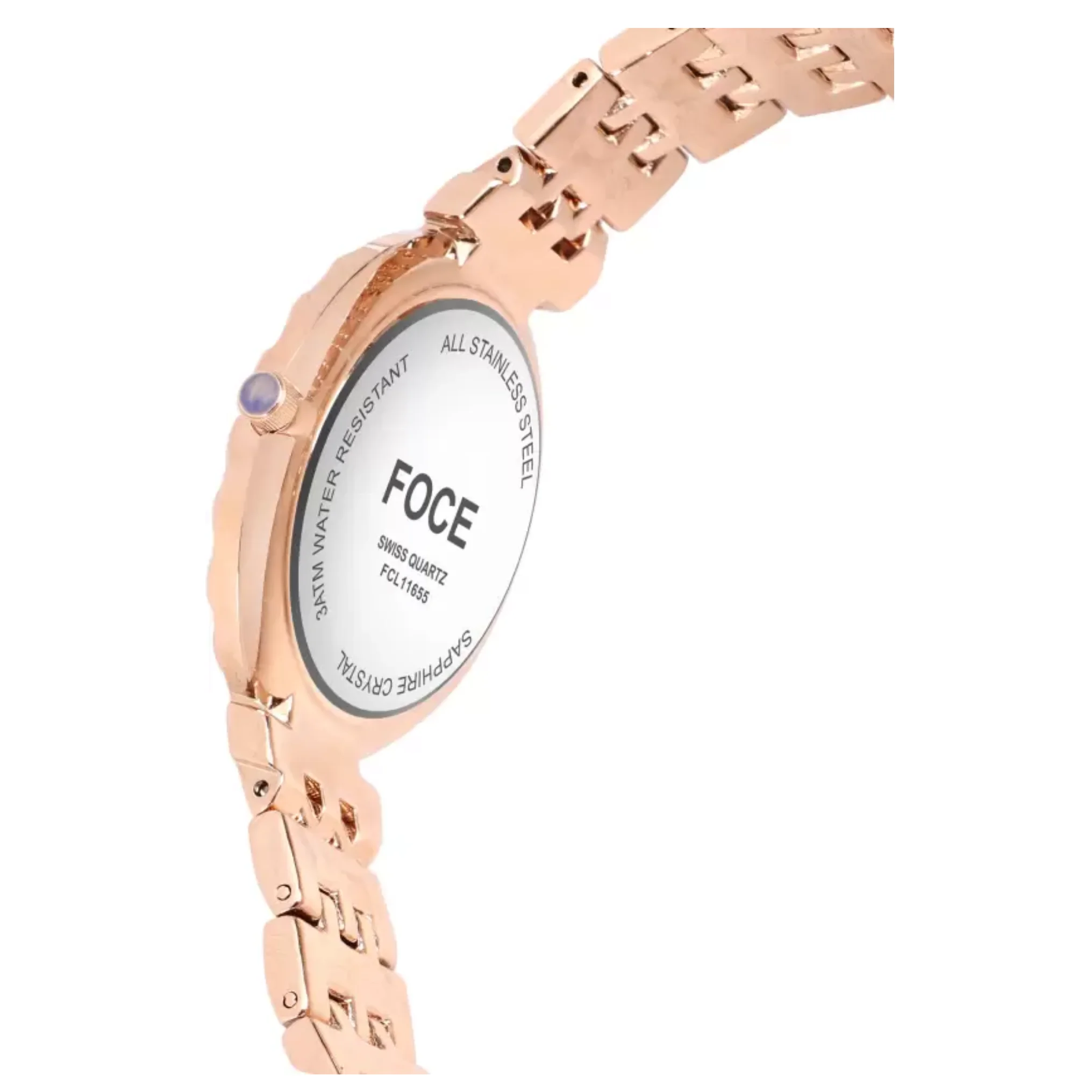 FOCE Analog Grey Dial Metal Belt Watch For Women-FC11655LGR3