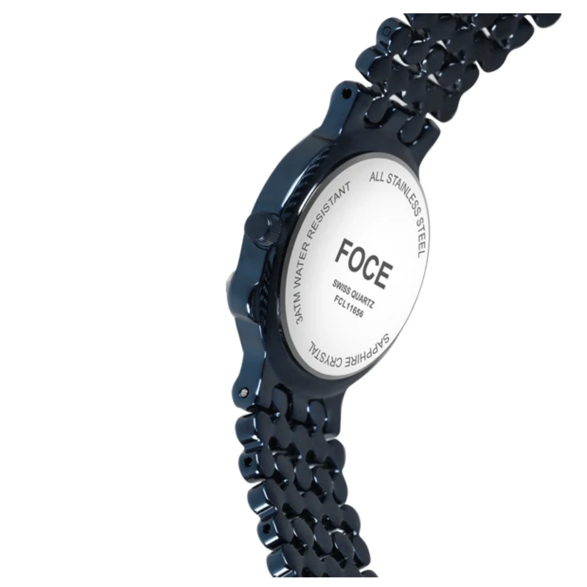 FOCE Analog Blue Dial Metal Belt Watch For Women-FC11656LBL4