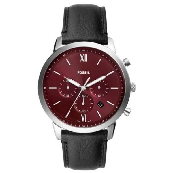 Fossil Round Burgundy Men Watch Fs6016