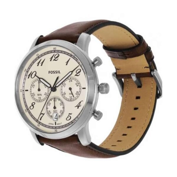 Fossil Round Cream Men Watch Fs6022