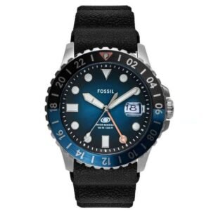 Fossil Round Black, Blue Men Watch Fs6049
