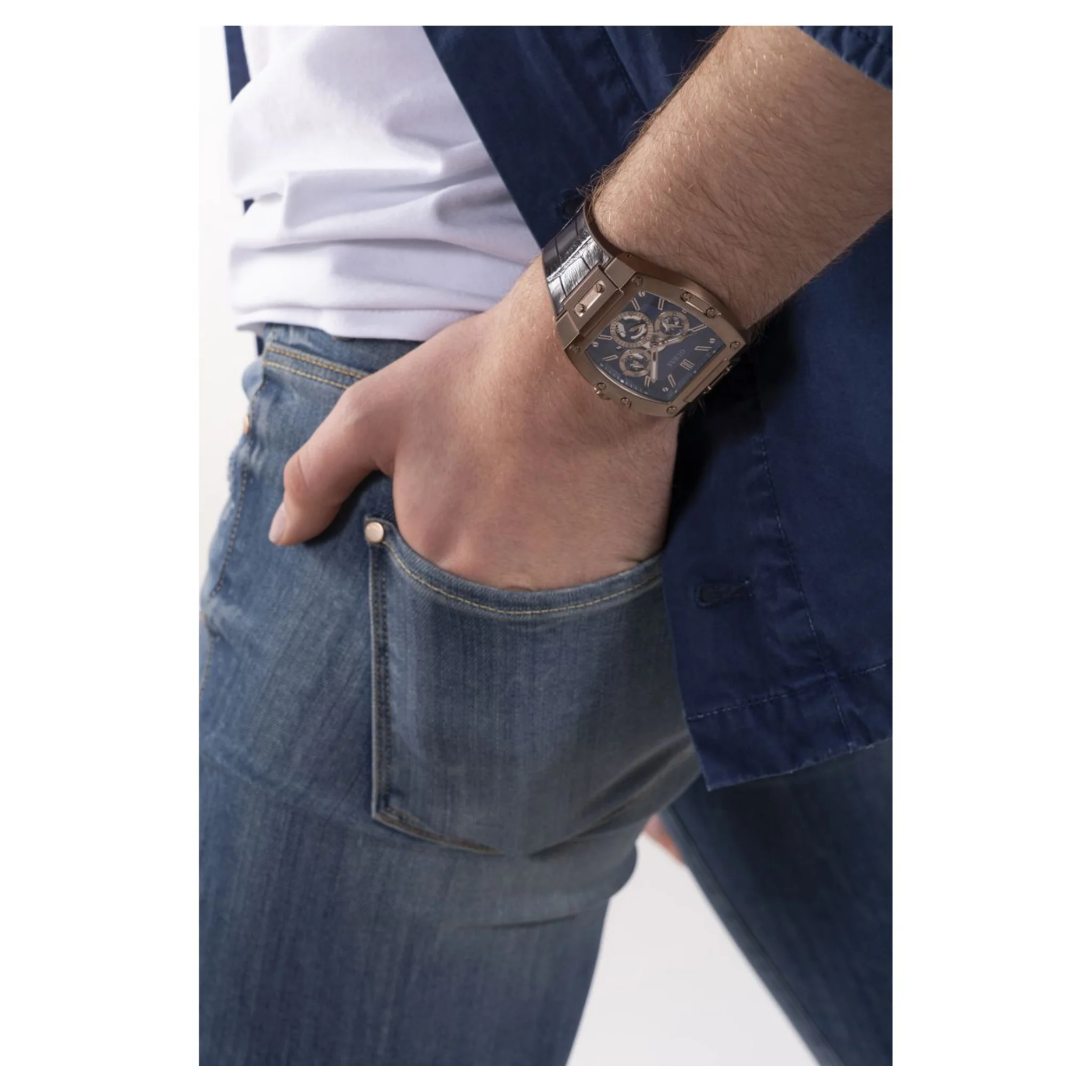 GUESS Chronograph Blue Dial Men's Watch-GW0202G2