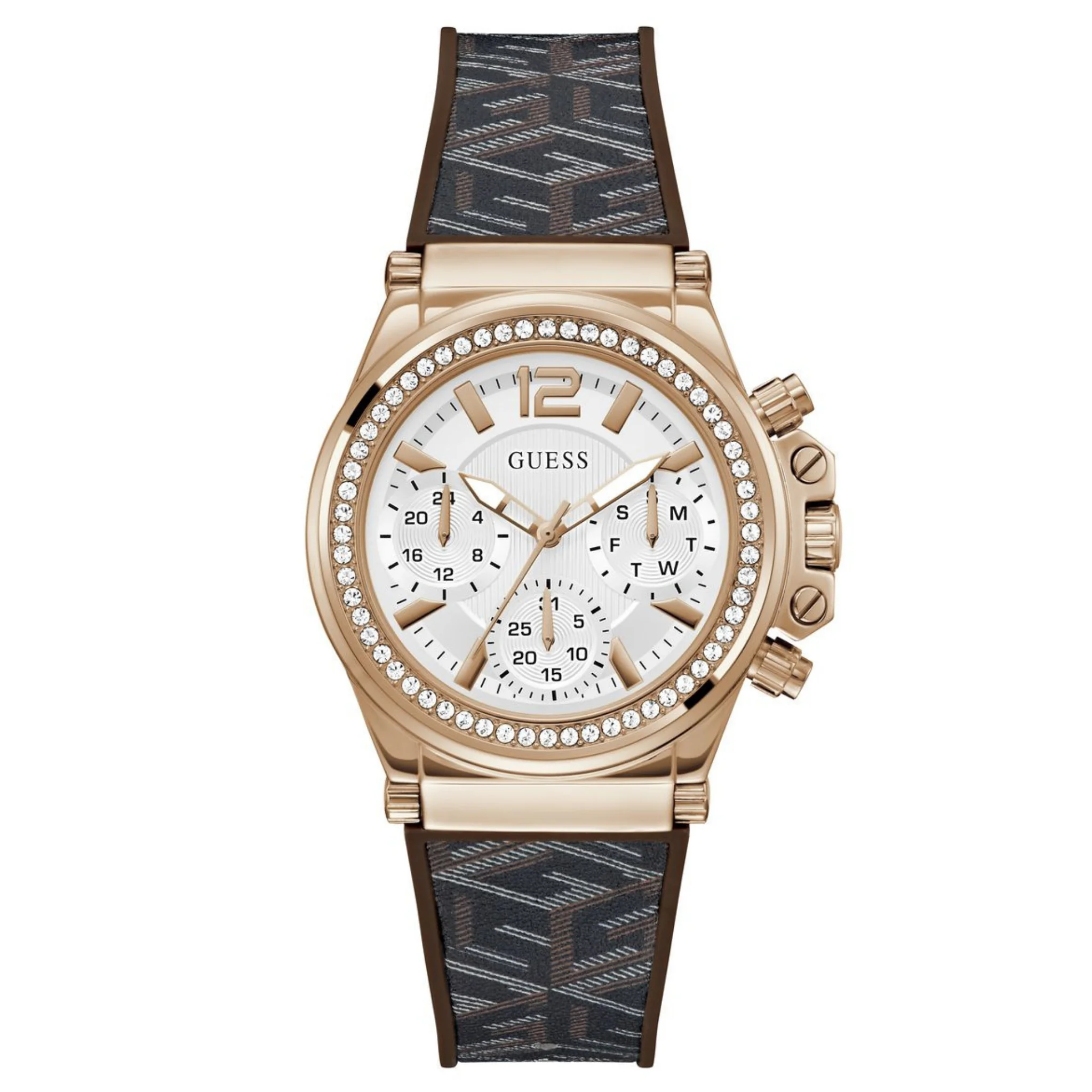 GUESS Female White Chronograph Leather Watch GW0621L5