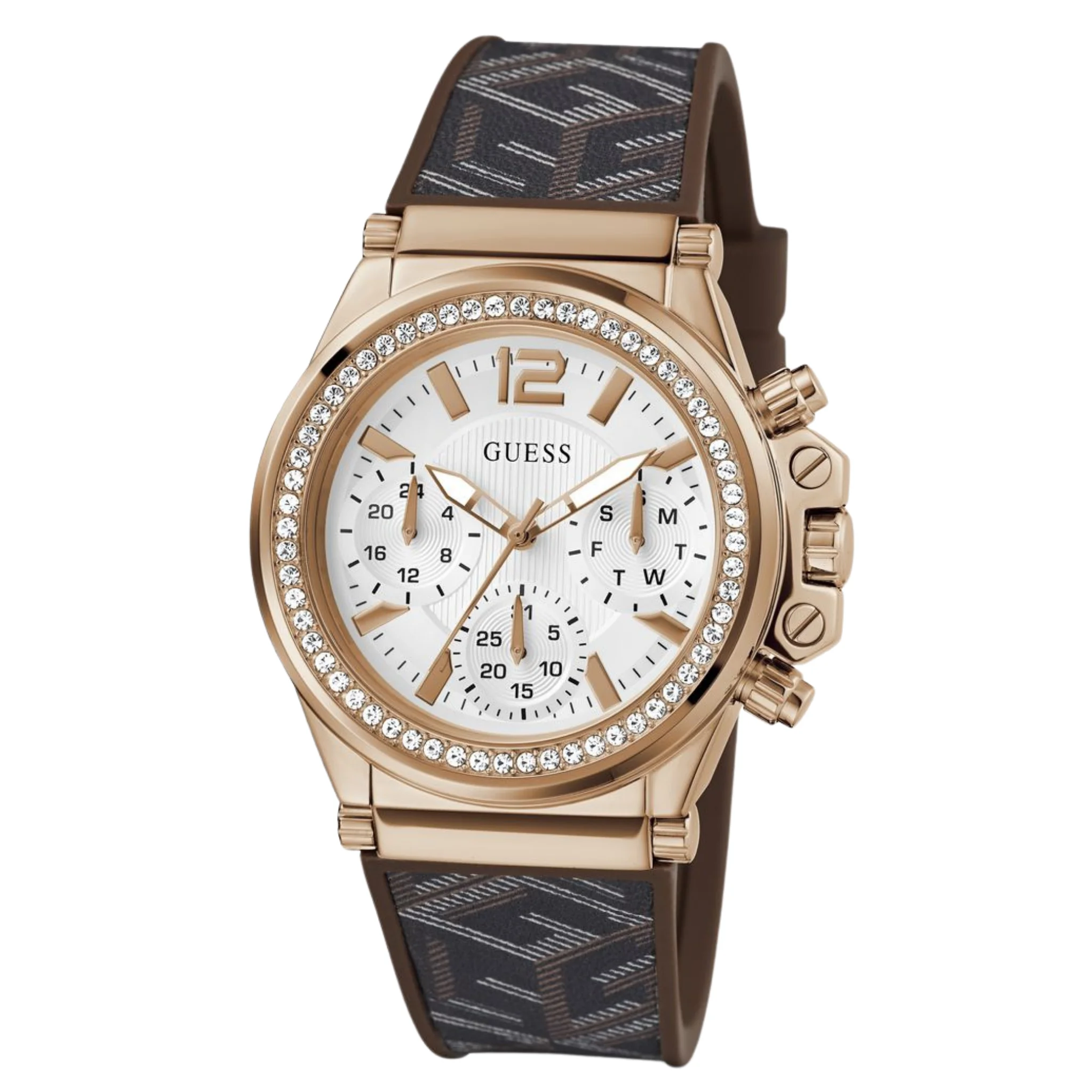GUESS Female White Chronograph Leather Watch GW0621L5