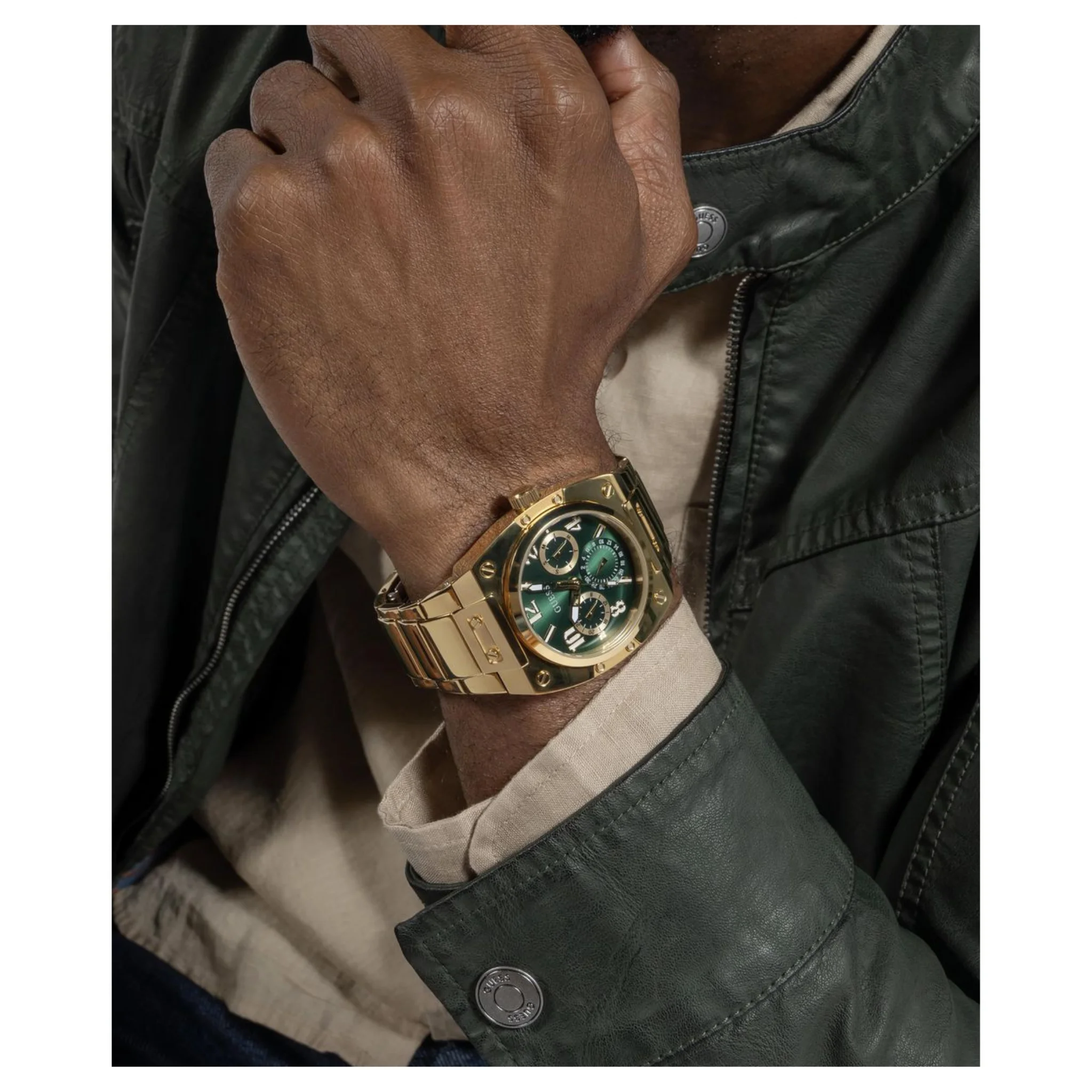 GUESS Mens Gold Multi-function Watch - GW0624G2