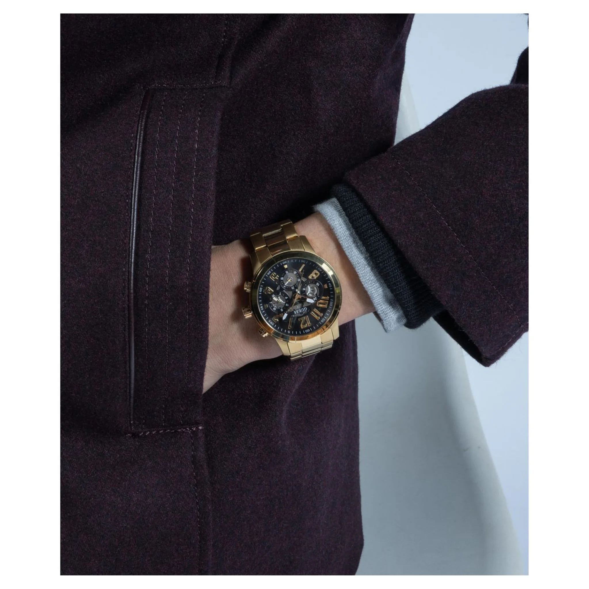 GUESS Male Black Analog Stainless Steel Watch GW0627G2