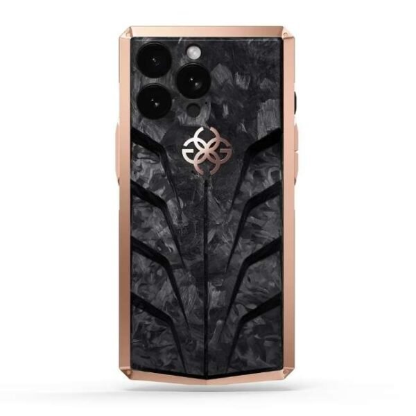 Golden Concept iPhone Case / RSC15 - Crepe Steel for iPhone Case 15 PRO -IC-15P-RSC-BK-RG