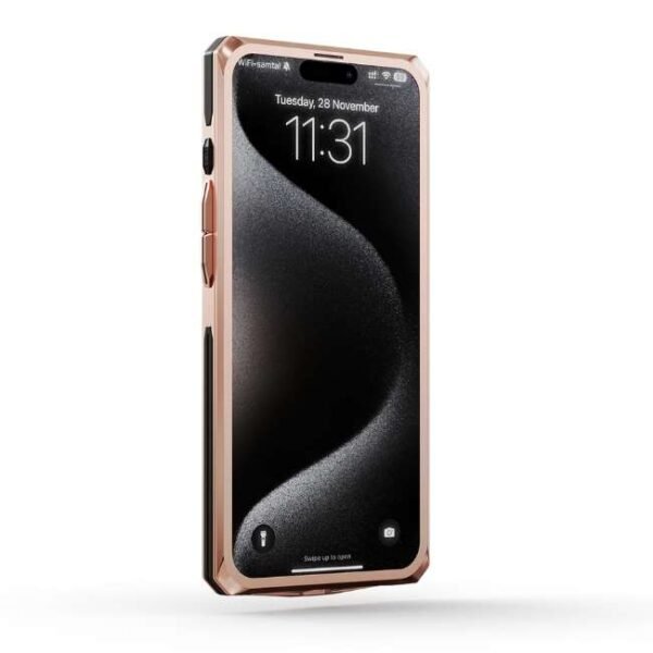Golden Concept iPhone Case / RSC15 - Crepe Steel for iPhone Case 15 PRO -IC-15P-RSC-BK-RG