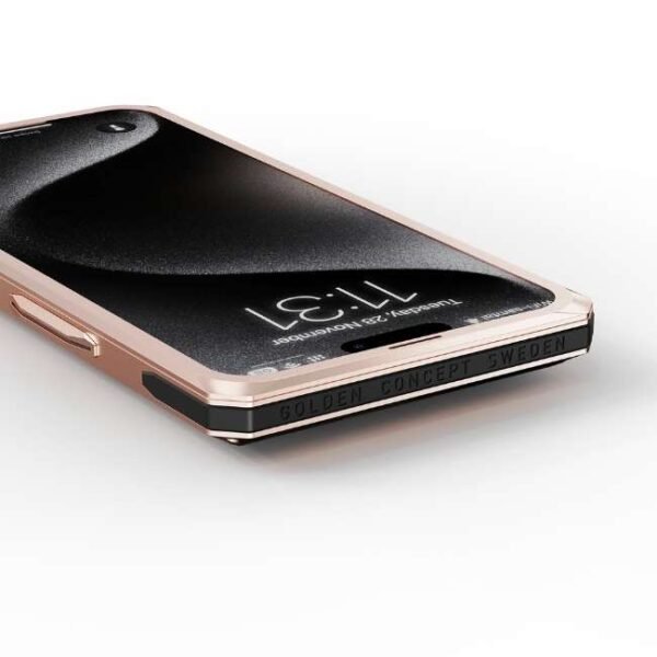 Golden Concept iPhone Case / RSC15 - Crepe Steel for iPhone Case 15 PRO -IC-15P-RSC-BK-RG