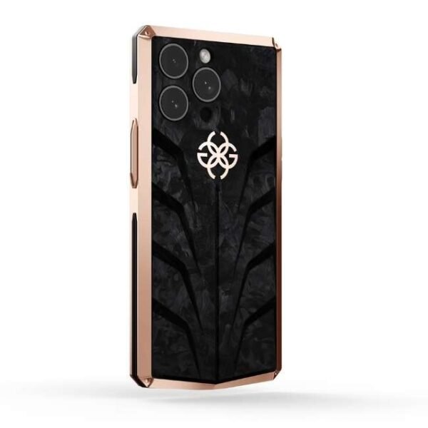 Golden Concept iPhone Case / RSC15 - Crepe Steel for iPhone Case 15 PRO -IC-15P-RSC-BK-RG