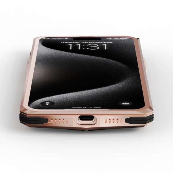 Golden Concept iPhone Case / RSC15 - Crepe Steel for iPhone Case 15 PRO -IC-15P-RSC-BK-RG
