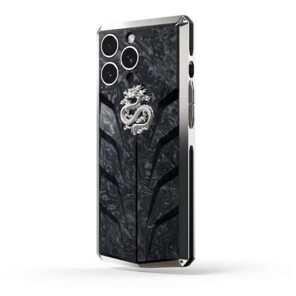 Golden Concept iPhone Case / RSC15 - Silver Dragon for iPhone Case 15 PRO -IC-15P-RSC-BK-SL-DR
