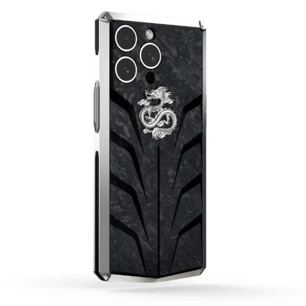 Golden Concept iPhone Case / RSC15 - Silver Dragon for iPhone Case 15 PRO -IC-15P-RSC-BK-SL-DR