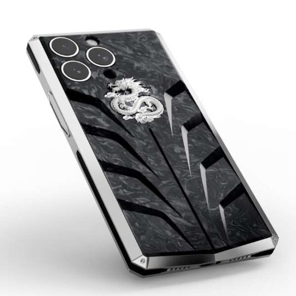 Golden Concept iPhone Case / RSC15 - Silver Dragon for iPhone Case 15 PRO -IC-15P-RSC-BK-SL-DR
