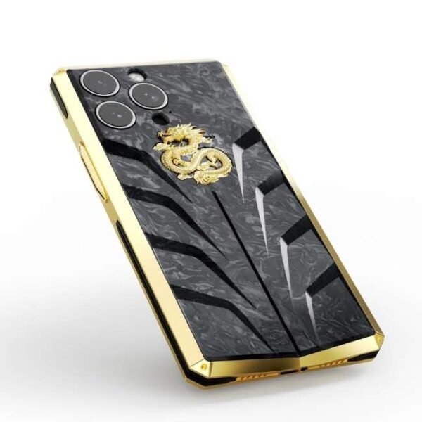 Golden Concept iPhone Case / RSC15 - Gold Dragon for iPhone Case 15 PRO MAX -IC-15PM-RSC-BK-G-DR