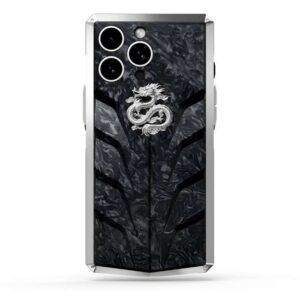 Golden Concept iPhone Case / RSC15 - Silver Dragon for iPhone Case 15 PRO MAX -IC-15PM-RSC-BK-SL-DR