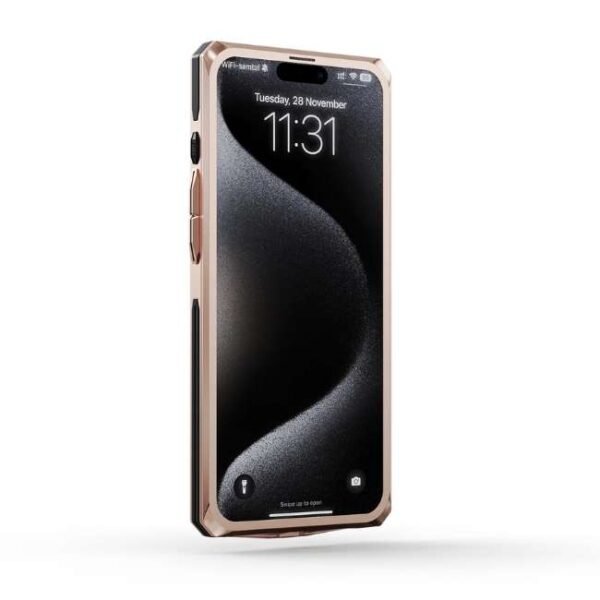 Golden Concept iPhone Case / RS15 - Crepe Steel for iPhone 15 PRO MAX -IC-15PM-RSR-RG-BK