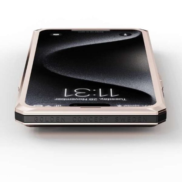 Golden Concept iPhone Case / RS15 - Crepe Steel for iPhone 15 PRO MAX -IC-15PM-RSR-RG-BK