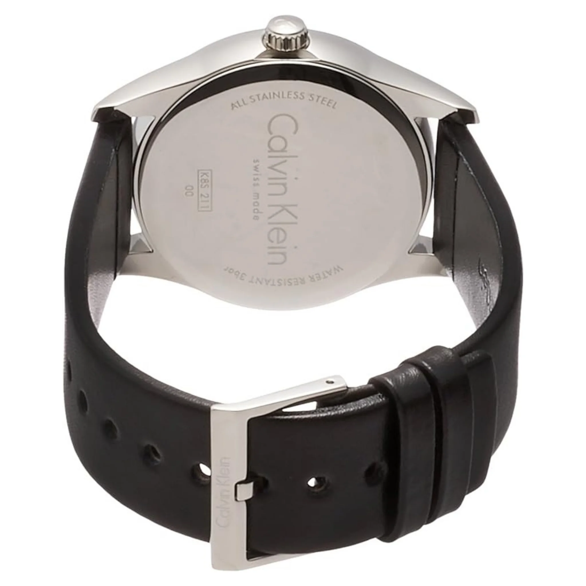 Calvin Klein Mens Analogue Quartz Watch with Leather Strap K8S211C1